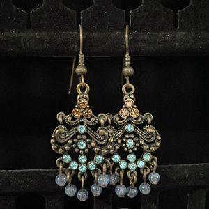 Dangling Blue toned earrings